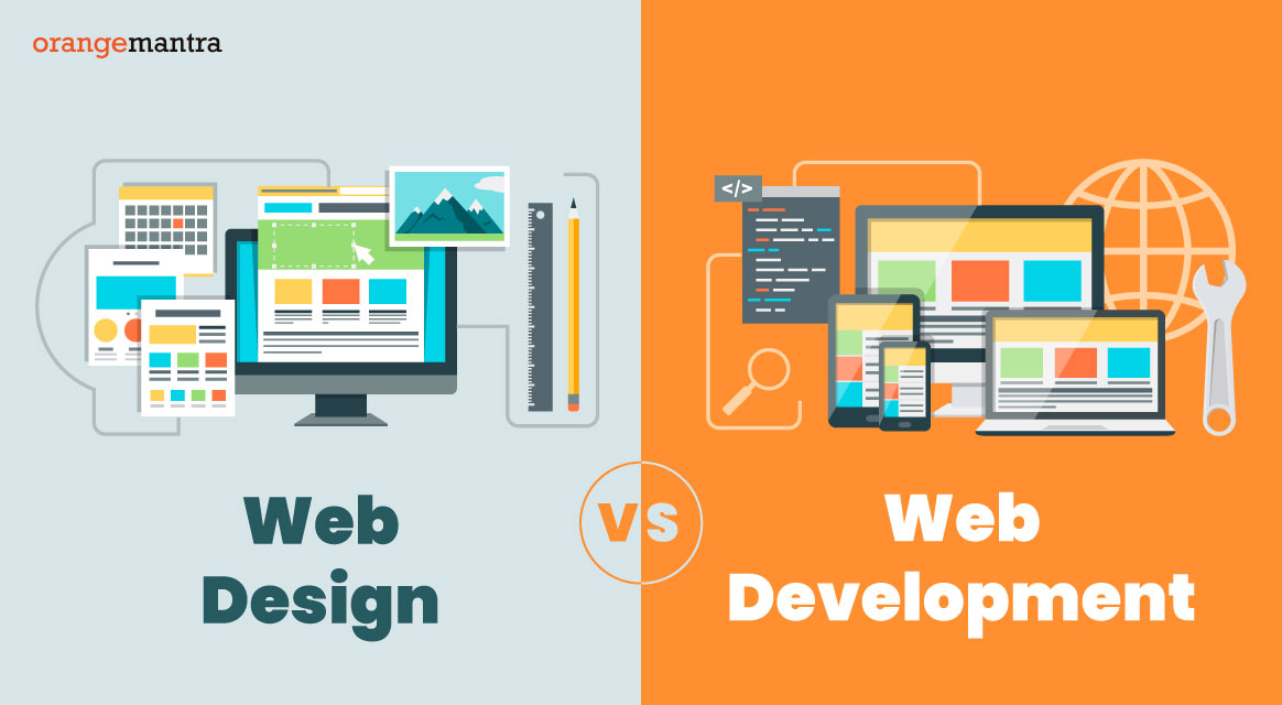 Major differences in web design and development